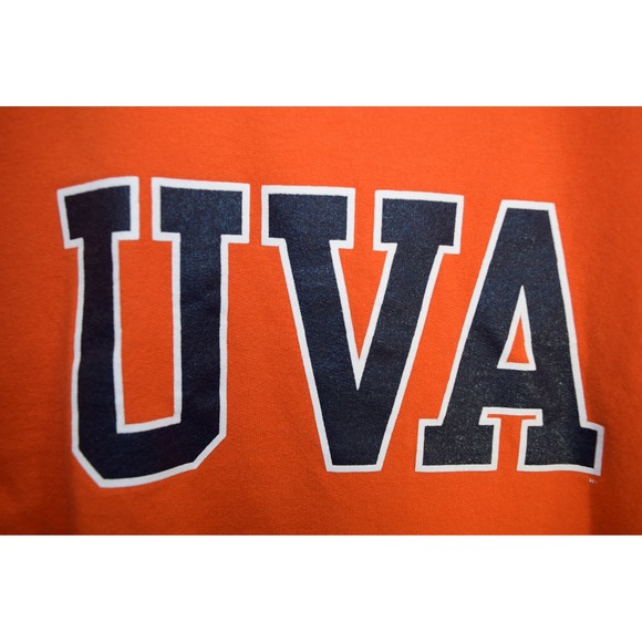 Vintage Y2K UVA University of Virginia Orange Crewneck Sweatshirt Mens L Jerzees - Picture 4 of 14